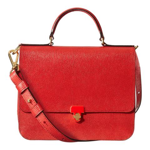 Red Leather Textured Ivy Rucksack - BrandAlley