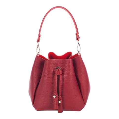 Red Leather Bucket Bag - BrandAlley