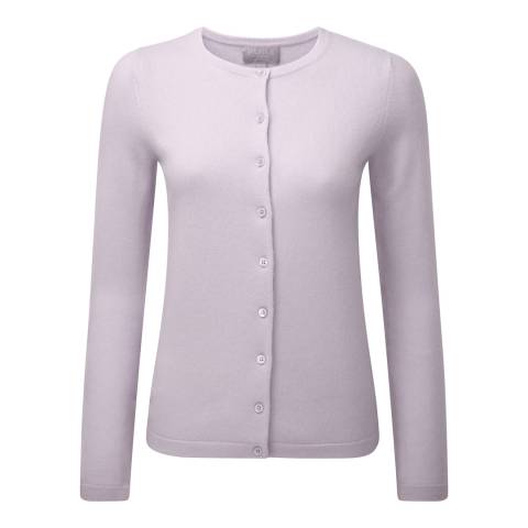 Iced Lilac Cashmere Crew Neck Cardigan - BrandAlley