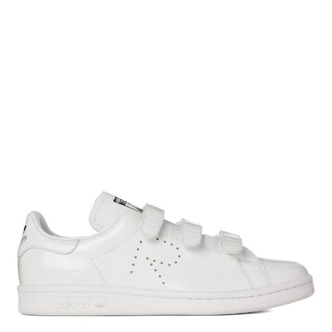 womens white leather velcro trainers