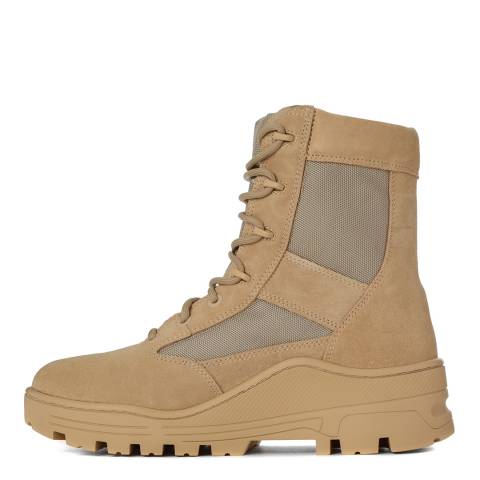 Men's Sand Mens Leather Blend Yeezy Combat Boots - BrandAlley