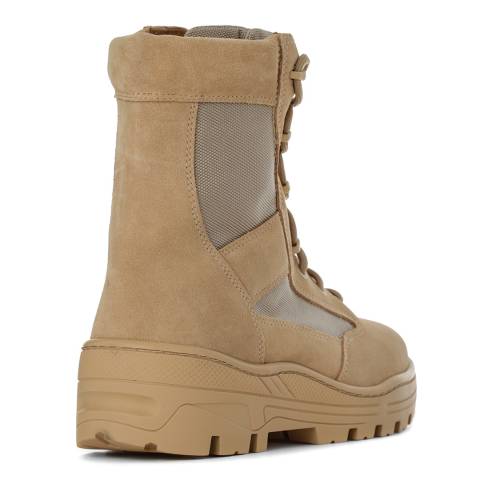 Men's Sand Mens Leather Blend Yeezy Combat Boots - BrandAlley