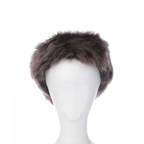 Shearling Boutique Brown/Silver Shearling Headband One Size