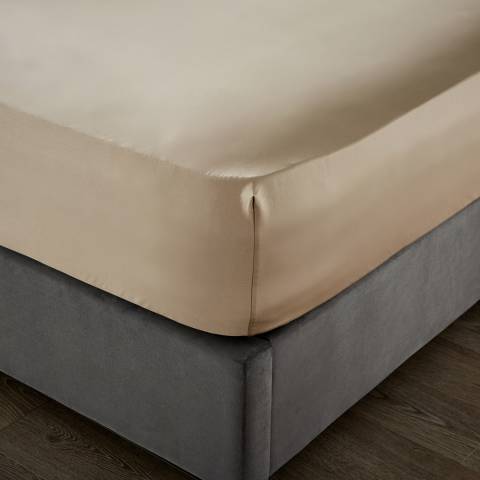 Hotel Living 1000TC Double Deep Fitted Sheet, Flax