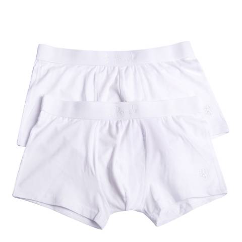 White Plain Pack of 2 Low Hipster Boxer Briefs - BrandAlley