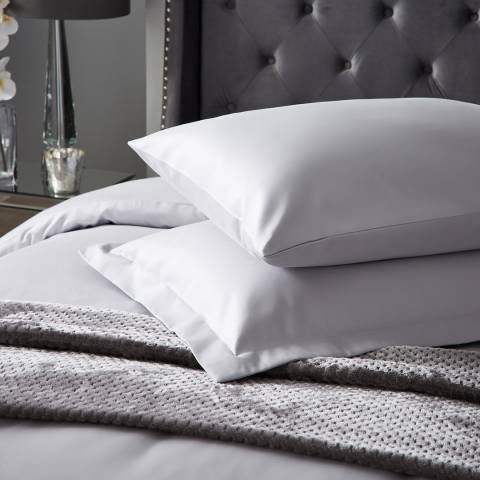 Hotel Living 1000TC Oxford Pillowcase, Ice Grey