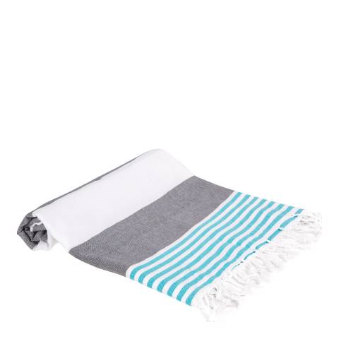 Stripes Hammam Towel, Navy - BrandAlley