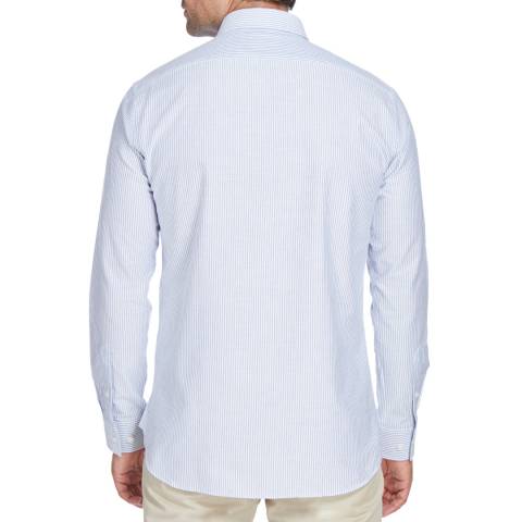 Blue/White Striped Irving Cotton Shirt - BrandAlley