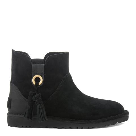 Black Suede Gib Unlined Ankle Boots 