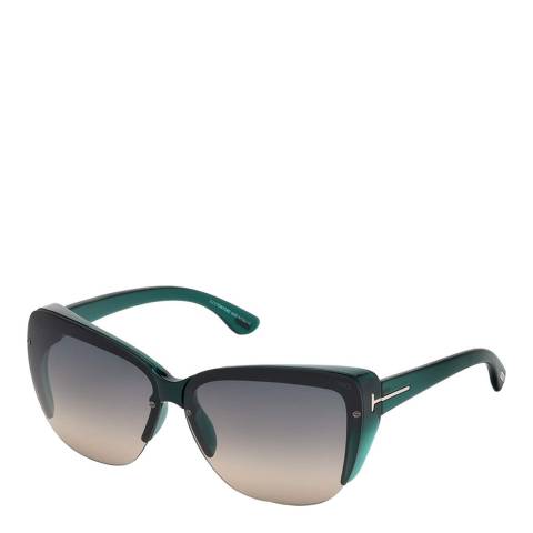 Tom Ford Women's Tom Ford Clear Teal Square Sunglasses 67mm