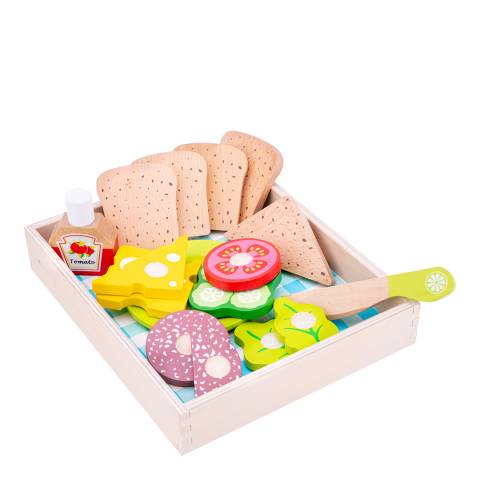 New Classic Toys 18 Piece Picnic Lunch Cutting Meal Playset