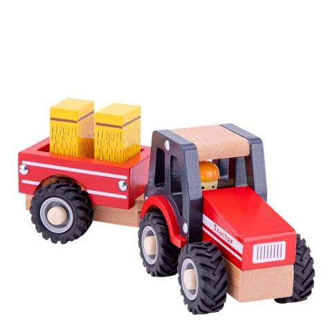 New Classic Toys Tractor With Trailer / Haystacks Playset