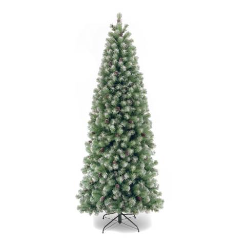 Lakeland Spruce 7ft Slim Tree with Frosting and Pine Cones - BrandAlley