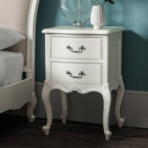 Gallery Living Chic Bedside Table, Vanilla White