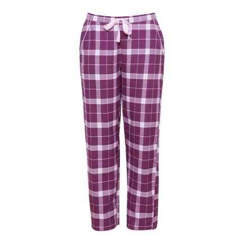 Magenta Fiona Woven Brushed Check Pyjama Pant - BrandAlley