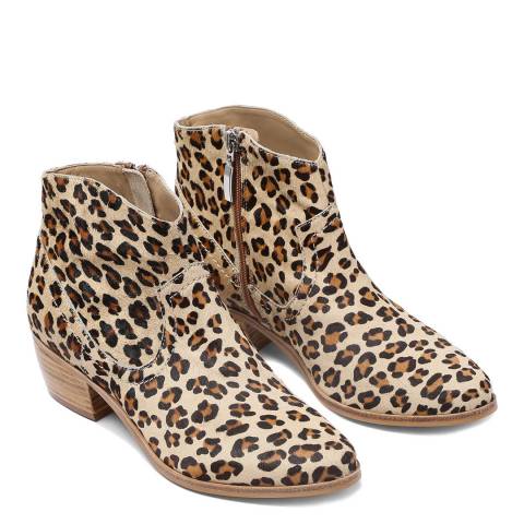 Calf Hair Leopard Print Spanish Ankle Boots - BrandAlley