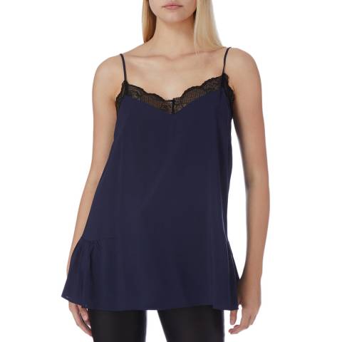 N°· Eleven Navy Lace Trim Cami