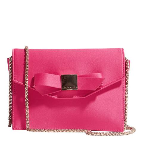 Pink Bow Front Clutch Bag - BrandAlley