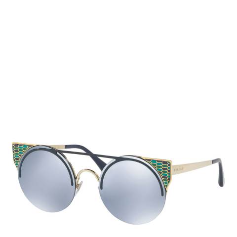 Bvlgari Women's Gold / Blue Pattern Sunglasses 54mm