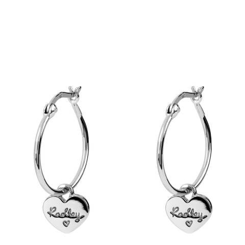 Silver Heart Hoop Earrings - BrandAlley