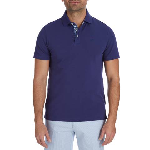 Dark Blue Trim Collar Polo Top - BrandAlley