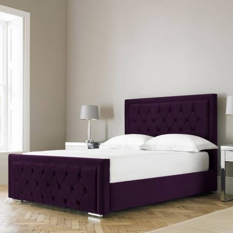 Hotel Living Hampton 180cm Bedstead Purple Plush Velvet