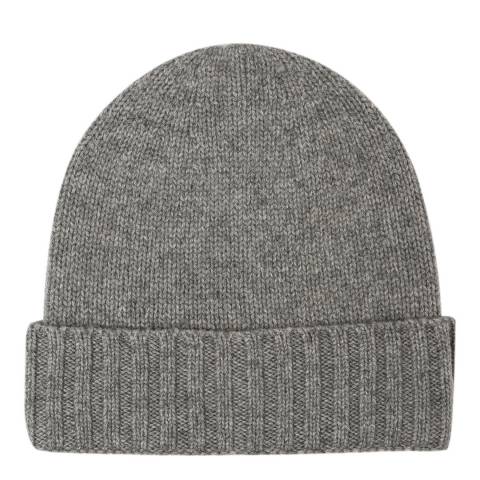 Laycuna London Grey Cashmere Ribbed Hat