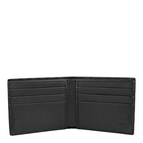 Men's Black Leather Monogram Wallet - BrandAlley