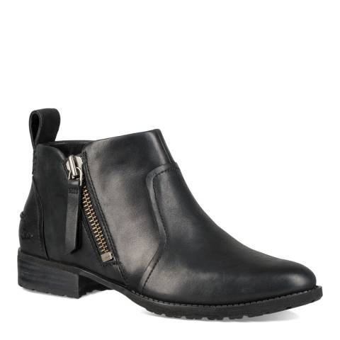 Black Aureo Leather Ankle Boot - BrandAlley