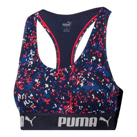 Navy/Red Puma Speckle Camo Print Racer Back Top - BrandAlley