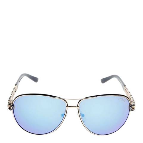 Women's Rose Gold Blue Aviator Sunglasses 59mm - BrandAlley