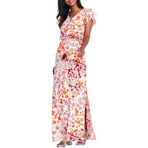 Geranium Floral Ruffle Sleeve Maxi Dress - BrandAlley