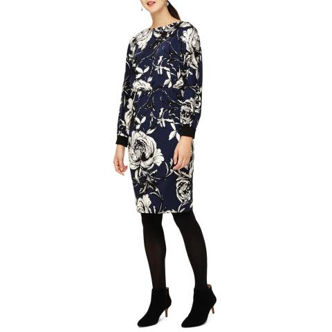 Phase Eight Navy Floral Print Dress