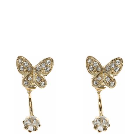 Gold Butterfly Drop Earrings - BrandAlley