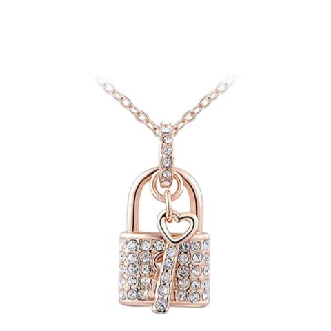 Ma Petite Amie Rose Gold Plated Classic Necklace with Swarovski Crystals