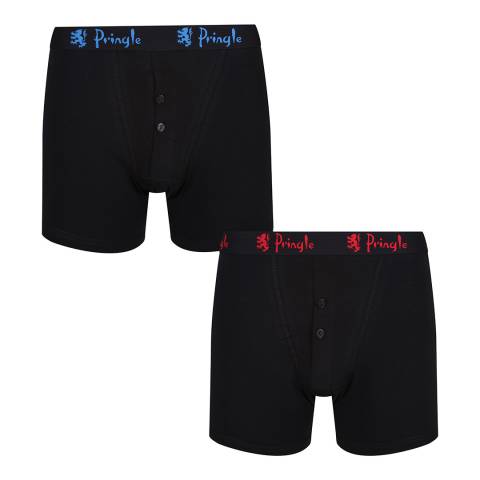 Black Pringle 2 Pack Boxer Shorts - BrandAlley