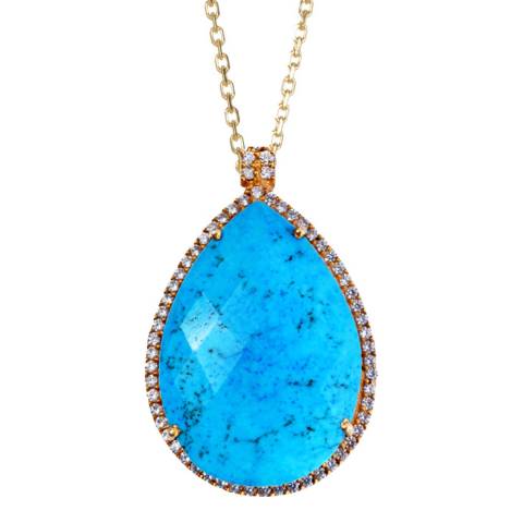 Liv Oliver Turquoise Pear Drop Necklace
