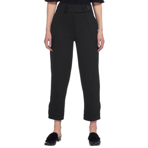 WHISTLES Black Premium Tapered Trousers