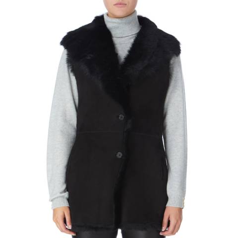 Shearling Boutique Long Gilet With Pockets