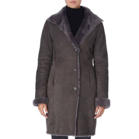 Shearling Boutique 3/4 Merino Grey Coat