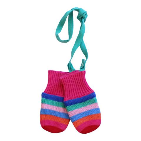 Toby Tiger Girly Stripe Knitted Mittens
