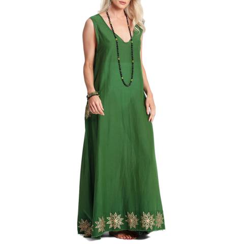 Pranella Forest Green Bazra Maxi Dress