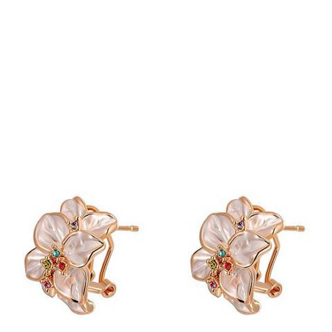 Ma Petite Amie Rose Gold Plated Flower Petal Clip Earrings