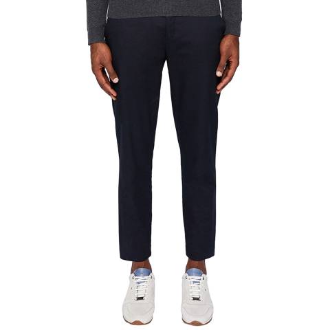 Ted Baker Navy Cliftro Relaxed Cotton Stretch Trousers