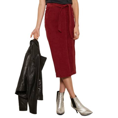 Mint Velvet Cherry Belted Cord Skirt