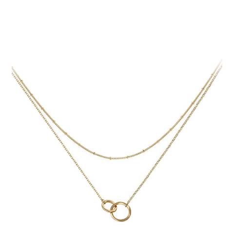 Chloe Collection by Liv Oliver Gold Double Ring Necklace