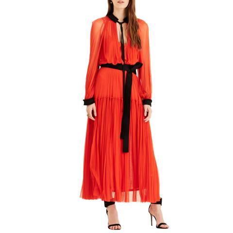 Amanda Wakeley Orange Midi Tulle Silk Dress