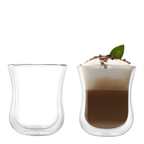 Stolzle Set of 2 Coffee n More Double Walled Coffee Glasses, 180ml