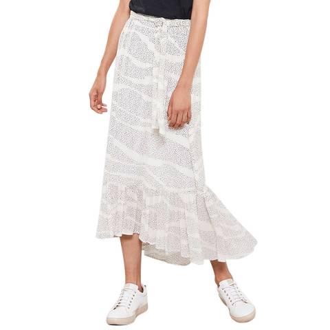 Mint Velvet Ivory Spot Print Boho Skirt