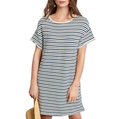 hush Navy/White Striped French Terry Dress